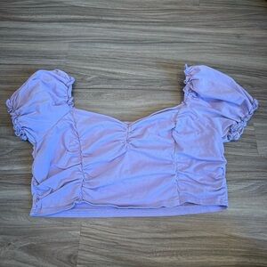 Lilac Short Sleeve Crop Top